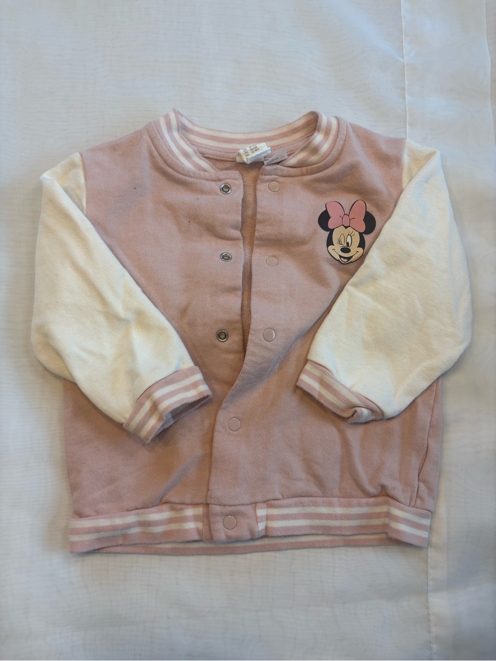 Disney Pink and White Minnie Mouse Varsity Jacket